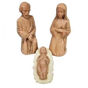 Vintage Empire Ornate Nativity Set Joseph Mary‎ & Baby Jesus Blow Mold Set of 4